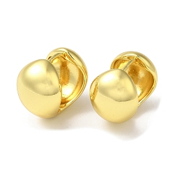 Настоящее золото 18K Латунные круглые серьги-кольца с покрытием стойки, реальный 18 k позолоченный, 17x13 мм