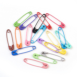 Mixed Color Iron Safety Pins, Mixed Color, 30x7x2mm, Pin: 0.7mm