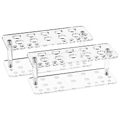 Clear 20 Holes Acrylic Makeup Brushes Display Stand, Makeup Brush Storage Holder Drying Rack, Clear, 185x70x3.6mm