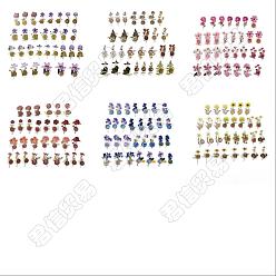 Others CRASPIRE 180Pcs 6 Styles Waterproof Self Adhesive PET Stickers, for Suitcase, Skateboard, Refrigerator, Helmet, Mobile Phone Shell, Mixed Color, Dried Flower Wax Seal Pattern, 47~61x24~47x0.1mm, 30pcs/style, 6 bags/set