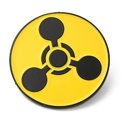 Jaune Broche en émail de signe radioactif, Broche en alliage de zinc noir par électrophorèse, pour vêtements de sac à dos, jaune, 30x1.5mm
