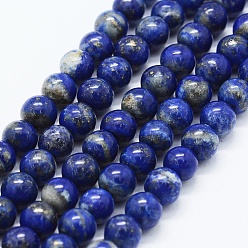 Lapis Lazuli Natural Lapis Lazuli Beads Strands, Round, 6mm, Hole: 0.5mm, about 58~60pcs/strand, 15 inch(38cm)