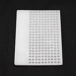 Blanco Tableros de contador de cuentas de plástico, para contar 6 mm 200 perlas, Rectángulo, blanco, 15.4x11.1x0.55 cm, tamaño del grano: 6 mm