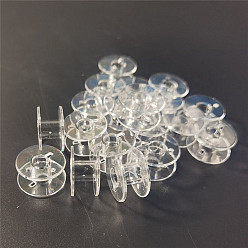 Clear Transparent Plastic Bobbins, Sewing Thread Holders, for Sewing Tools, Clear, 20x10mm, Hole: 6mm, 5pcs/bag