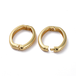 Настоящее золото 18K Горный хрусталь, застежками латуни Shortener, Twister застежками, долговечный, овальное кольцо, реальный 18 k позолоченный, 26.5x19.5x4 мм