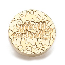 Copo de nieve Cabeza de sello de latón con sello de cera con tema navideño, para sello de cera, dorado, copo de nieve, 30x15 mm, diámetro interior: 7 mm