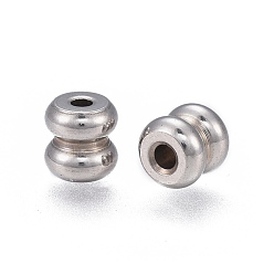 Stainless Steel Color 201 Stainless Steel Grooved Beads, Column, Stainless Steel Color, 6x5.8mm, Hole: 1.8mm