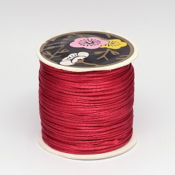 Dark Red Nylon Thread, Rattail Satin Cord, Dark Red, 1.5mm, about 114.82 yards(105m)/roll