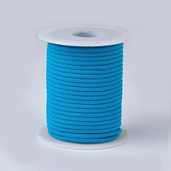 Deep Sky Blue Nylon Threads, Milan Cords/Twisted Cords, Deep Sky Blue, 3mm, about 21.87 yards(20m)/roll