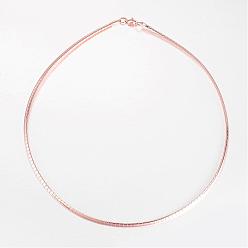 Rose Gold 304 Stainless Steel Necklaces, with Lobster Clasps, Rose Gold, 17.7 inch(45cm)