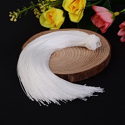 Blanc Belle conception pendentif pompon en nylon décorations, blanc, 160x18mm, Trou: 4mm
