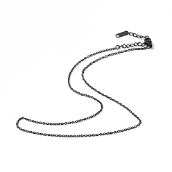 Gunmetal 304 Stainless Steel Cable Chain Necklace for Men Women, Gunmetal, 15.75 inch(40cm)