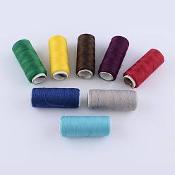 Color mezclado Cables de hilo de coser de poliéster de 402 paño o del arte DIY, color mezclado, 0.1 mm, sobre 120 m / rollo, 10 rollos / bolsa