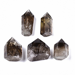 Smoky Quartz Natural Smoky Quartz Beads, Healing Stones, Reiki Energy Balancing Meditation Therapy Wand, No Hole/UnDrilled, for Wire Wrapped Pendant Making, Hexagon Prism, 30~70x20~40x15~35mm