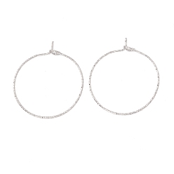 Stainless Steel Color 316 Surgical Stainless Steel Hoop Earrings Findings, Wine Glass Charms Rings, Stainless Steel Color, 25x21mm, Pin: 0.6mm