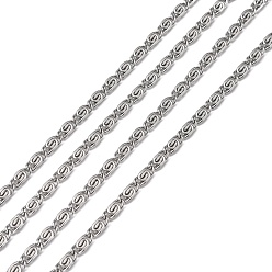 Stainless Steel Color 304 Stainless Steel Lumachina Chains, with Spool, Unwelded, Stainless Steel Color, 6x2.6x1.3mm, about 50m/rol