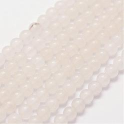 White Jade Natural White Jade Beads Strands, Round, 3mm, Hole: 0.5mm, about 125pcs/strand