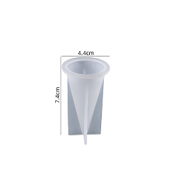 Blanco Moldes de soporte de anillo en forma de cono moldes de silicona, para resina uv, fabricación de joyas de resina epoxi, blanco, 44x74 mm, diámetro interior: 34 mm