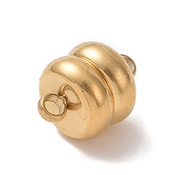 Золотой Ионное покрытие (ip) 304 магнитные застежки из нержавеющей стали с петлями, рондель, золотые, 10.5 мм, отверстие : 1.4 мм.