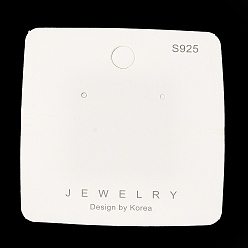 WhiteSmoke Square Paper Jewelry Display Cards, Earring Display Cards, WhiteSmoke, 7x6.95x0.05cm, Hole: 8mm and 2mm