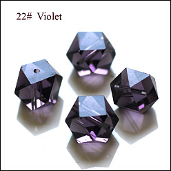 Bleu Ardoise Foncé Imitations de perles de cristal autrichien, grade de aaa, facette, perles de cube sans coin, bleu foncé, 7.5x7.5x7.5mm, Trou: 0.9~1mm