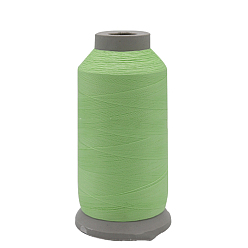 Verde Claro 150d/2 hilo de coser de poliéster luminoso, brillar en oscuridad, cordón de poliéster para hacer joyas, verde claro, 0.2 mm, 1000 yardas / rodillo