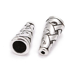 Antique Silver Tibetan Style Alloy Bead Cone, Cadmium Free & Lead Free, Antique Silver, 18x8x8mm, Hole: 1mm