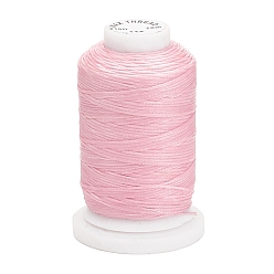 Pink Waxed Polyester Cord, Flat, Pink, 1mm, about 76.55 yards(70m)/roll