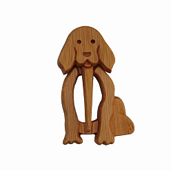 Perro Broches de madera con estampado de animales, alfileres de suéter chal, alfileres de bufanda, broche de regalo para mujer, perro, 3~13 mm