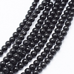 Black Onyx Brins de perles d'onyx noir naturel, teint, ronde, 6mm, Trou: 0.5mm, Environ 60 pcs/chapelet, 14.17 pouce (36 cm)