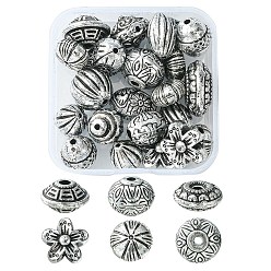 Argent Antique 20g perles en plastique ccb, pour le bricolage fabrication de bijoux, formes mixtes, argent antique, 7~19x8~16x5~15mm, Trou: 1.2~4mm