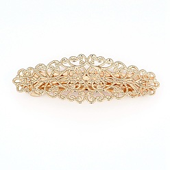 Real 14K Gold Plated Brass Alligator Hair Clips, Long-Lasting Plated, Flower, Real 14K Gold Plated, 64x23.5x9mm
