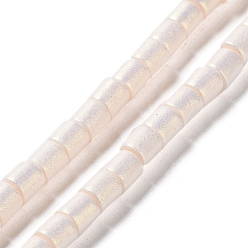 Linen Spray Painted Handmade Polymer Clay Beads Strands, for DIY Jewelry Crafts Supplies, Column, Linen, 6~6.5x6mm, Hole: 1.8mm, about 63~65pcs/strand, 15.43~15.87 inch(39.2~40.3cm)