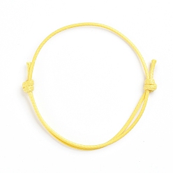 Amarillo Cable de la toma de la pulsera de poliéster encerado coreano, amarillo, de diámetro ajustable: 40~70 mm