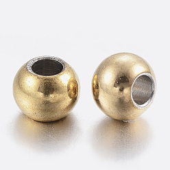 Golden 304 Stainless Steel Beads Spacers, Rondelle, Golden, 4x3mm, Hole: 1.5mm