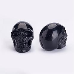 Obsidian Natural Obsidian Display Decorations, Skull, 36~42x30~37x47~53mm