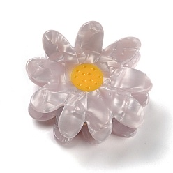 Rosy Brown Cellulose Acetate(Resin) Claw Hair Clips, with Golden Iron Findings, Daisy, Rosy Brown, 45x50x33mm