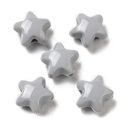 Gris Perles acryliques opaques, étoiles, grises , 11x11.5x7mm, Trou: 2mm, environ1245 pcs / 500 g