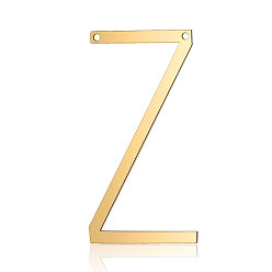 Letter Z 201 Stainless Steel Links connectors, Letter, Golden, Letter.Z, 37x20x1mm, Hole: 1mm