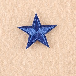 Dark Blue Computerized Embroidery Cloth Iron on/Sew on Patches, Costume Accessories, Appliques, Star, Dark Blue, 3x3cm