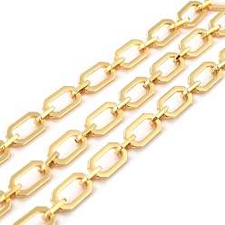 Real 18K Gold Plated Brass Link Chains, Long-Lasting Plated, Unwelded, Rectangle & Polygon, with Spool, Cadmium Free & Nickel Free & Lead Free, Real 18K Gold Plated, Link: 10x5.5x1.5mm, 16.5x9x1.5mm
