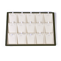 Blé Boîtes de présentation collier en bois, recouvert de cuir PU, blé, 35.5x25.2x1.9 cm
