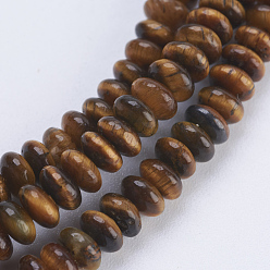 Tiger Eye Natural Tiger Eye Beads Strands, Rondelle, 4.5~5x2~2.5mm, Hole: 0.8mm, about 162~166pcs/strand, 15.1  inch~15.3 inch(38.5~39cm)
