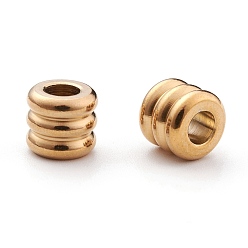 Golden 304 Stainless Steel European Beads, Ion Plating (IP), Large Hole Beads, Column, Golden, 9x8mm, Hole: 4.5mm