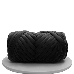 Noir 250 g de fil spandex, gros fil pour couverture à tricoter à la main, fil géant super doux pour tricoter les bras, fil volumineux, noir, 30mm