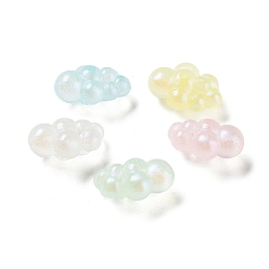 Couleur Mélangete Perles acryliques transparentes, perles lumineuses, brillent dans le noir, nuage, couleur mixte, 23.5x17x12mm, Trou: 2.2mm, 220 pcs / 500 g