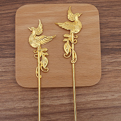 Golden Phenix Alloy Hair Sticks, Long-Lasting Plated, Hair Accessories for Woman, Golden, 153x33mm