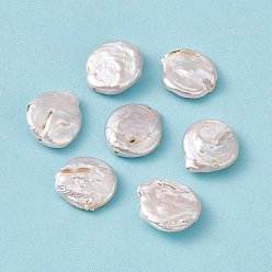Color de la concha Perlas keshi naturales barrocas, lágrima, color de concha, 16~18x16~18x4~6 mm, agujero: 1 mm