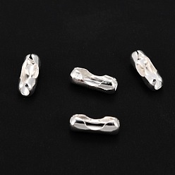 Серебро 304 нержавеющей стали соединения шаровой цепи, серебряные, 9x3.5 мм, подходит для шариковой цепи 2.4 мм