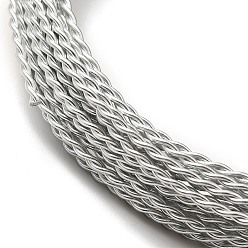 Plata Alambre de aluminio, redondo trenzado, plata, 1.6 mm, aproximadamente 16.40 pies (5 m) / rollo